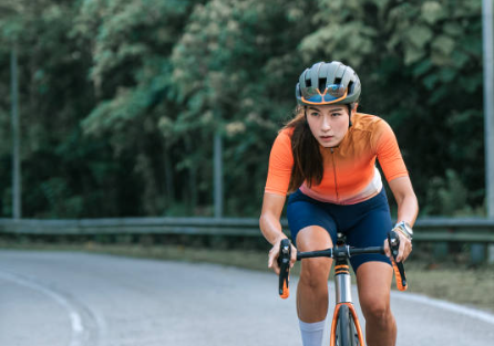 wearing bike helmet
